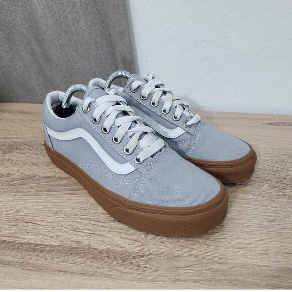 Vans Old Skool Grey Canvas Gum Sole Low Skateboard Shoes Sneakers W 7  M 5.5 - Picture 1 of 9